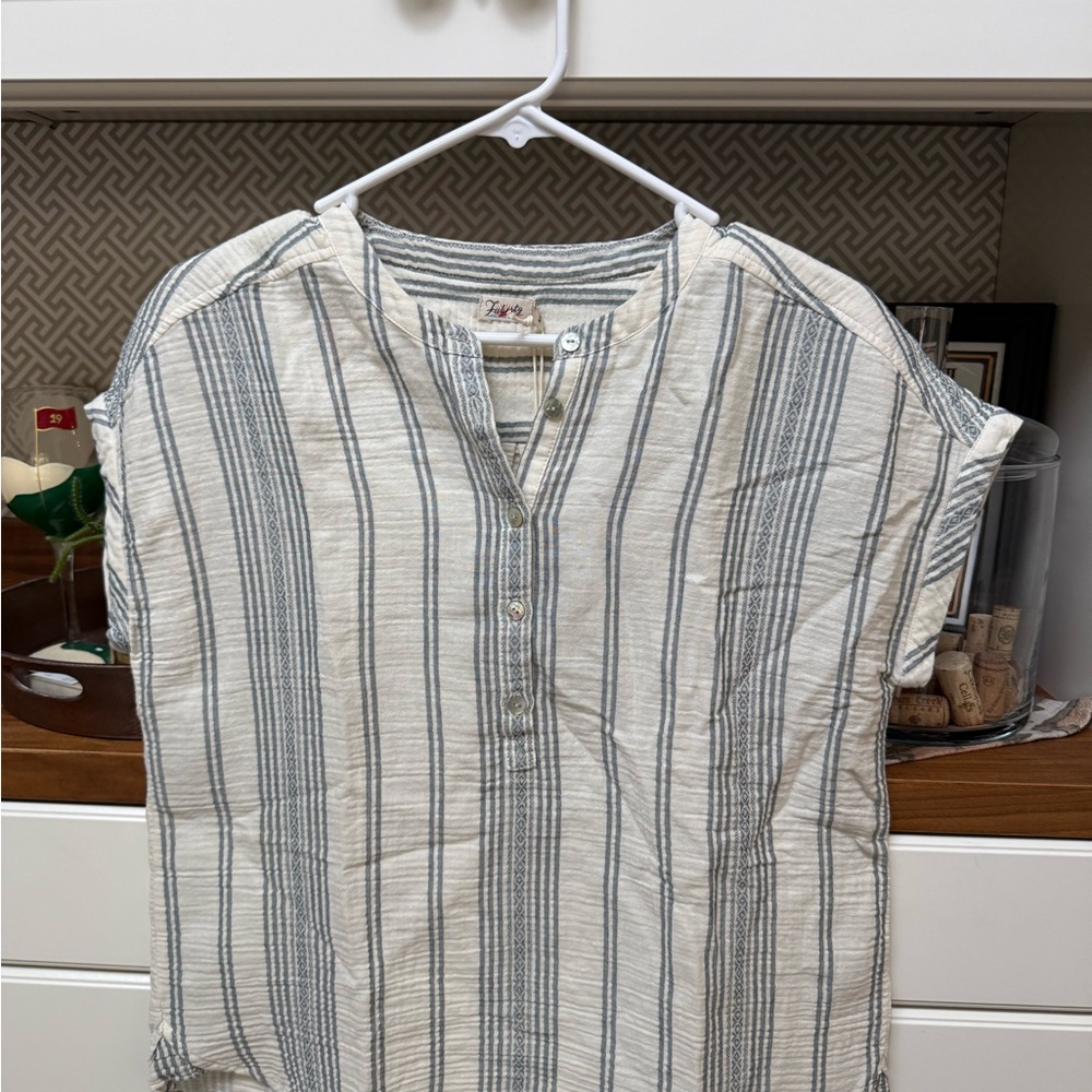 Striped White and Blue Women’s Shirt